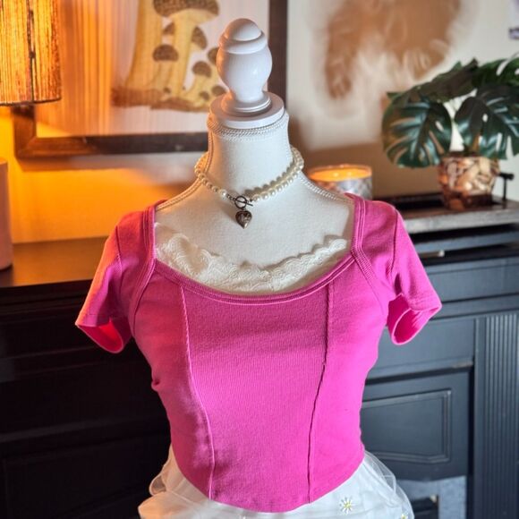 Pink Crop Top – Small, Y2K / Cute Casual - Picture 1 of 5